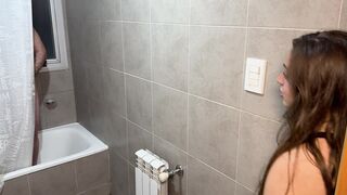 MY SISTER-IN-LAW CAUGHT ME JERKING OFF IN THE SHOWER