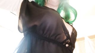 with the tail stuck all in the ass