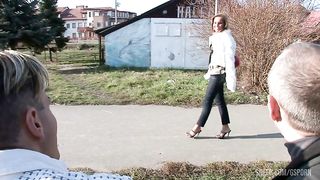 Anal threesome for the perfect ass of sexy czech blonde girl