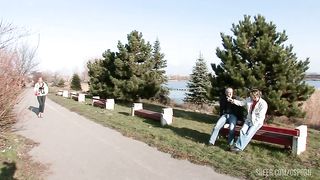 Anal threesome for the perfect ass of sexy czech blonde girl