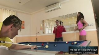 Wonderful brunette girl double penetration and the men enjoy it like pigs