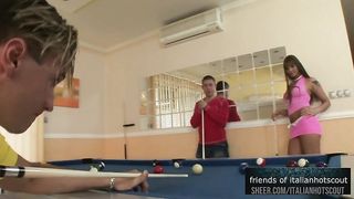 Wonderful brunette girl double penetration and the men enjoy it like pigs