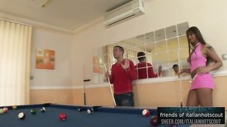 Wonderful brunette girl double penetration and the men enjoy it like pigs