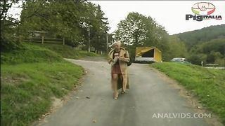 The French girl Jana Mattei is granted a room with the aim of having an anal threesome with double penetration