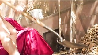 Audrey Gets Anally Fucked While Sucking A Big Dildo Then She's Fed Cum