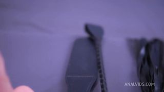 Lecherous woman pegging her man's and gets cum.