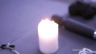 Lecherous woman pegging her man's and gets cum.