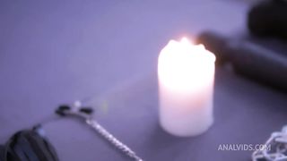Lecherous woman pegging her man's and gets cum.