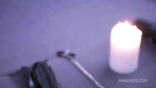 Lecherous woman pegging her man's and gets cum.