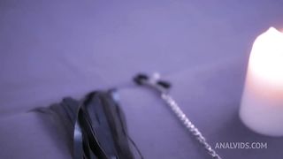 Lecherous woman pegging her man's and gets cum.