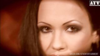 Samy a whore with small natural tits and brown hair has her pussy and ass filled with a giant cock