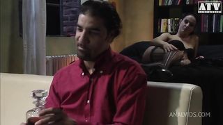 Tattooed skin and brown haired mature slut Andy Brown gets ass fucked and mouth filled