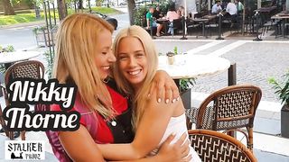 GET INSIDE "a Making-of porn / Behind the scenes" movie Hungarian Blondes Nikky Thorne and Nesty share cock