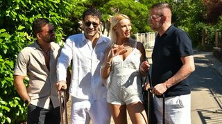 TEAM BUILDING BEAUTY CHERRY KISS TEMPTS HER COLLEAGUES INTO AN OUTDOOR DP ORGY GP3533