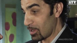 Debbie White is an experienced female slut with huge breasts and brunette hair in a double penetration and ass fucking