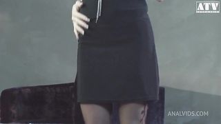 Anastasia Brill a whore MILF with big tits and brown hair gets both holes filled and fucked in the ass