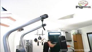 Laura Perego takes advantage of her instructor and the empty gym to get penetrated in her eager and eager ass