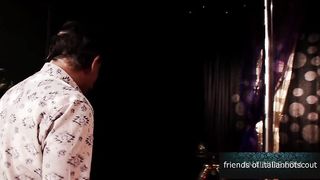 A blonde girl and a very slutty brunette fuck with a guy