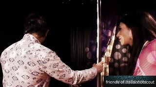 A blonde girl and a very slutty brunette fuck with a guy