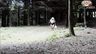 Walking through the woods I found a cock that satisfies my hairy pussy as well as penetrating my tight ass
