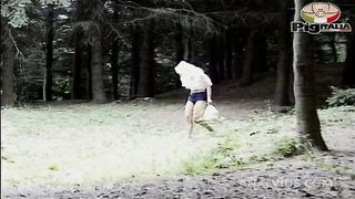 Walking through the woods I found a cock that satisfies my hairy pussy as well as penetrating my tight ass