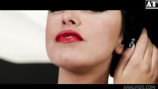 Asia Morante a whore with nice big perky tits and brown hair gets her ass stuffed and mouth stuffed