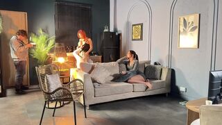 BEHIND THE CAMERA: LESBIANS HAVE SEX SEPARATELY WITH THEIR GUEST