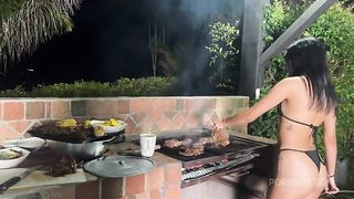 Miley kitty Colombian beauty gets big cock Anal fucked hard