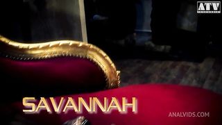 Savannah Secret dark haired pussy bitch has her ass and pussy stretched and anal penetrated