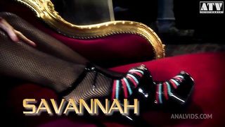 Savannah Secret dark haired pussy bitch has her ass and pussy stretched and anal penetrated