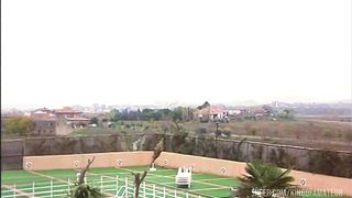 the waiter fucks the 2 sluts and a couple has sex while spying on them through the keyhole