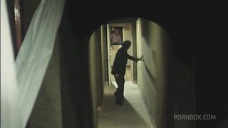 the dirty old man spies on 3 who are fucking in the bedroom and gets a blowjob from a girl