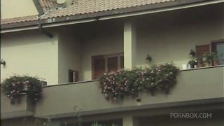 the dirty old man spies on 3 who are fucking in the bedroom and gets a blowjob from a girl