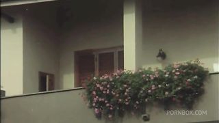 the dirty old man spies on 3 who are fucking in the bedroom and gets a blowjob from a girl