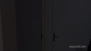 A BBC slut gets fucked in the ass and has her pussy filled with cum