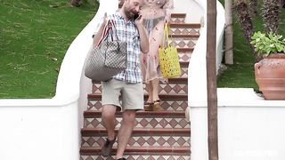 Malena enjoys it with two big cocks