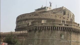 Rocco Siffredi fucks Baby Pozzi in the ass in a vintage scene