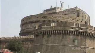 Rocco Siffredi fucks Baby Pozzi in the ass in a vintage scene