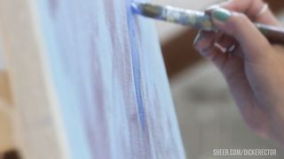 Skinny blonde with small tits enjoys hard anal