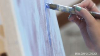 Skinny blonde with small tits enjoys hard anal