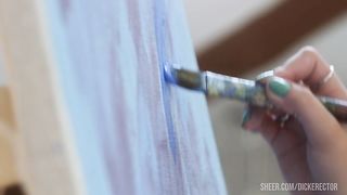 Skinny blonde with small tits enjoys hard anal