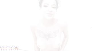 Petite teen slut Larinha Small in an Intense scene doing DAP, DP and drinking pee from 5 studs