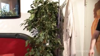 Pierced pussy girl sucking dick
