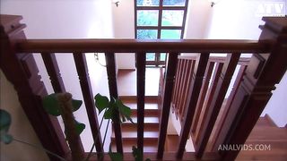 Samantha Johnson a fresh hot slut with small natural breasts and brunette hair gets her ass stuffed