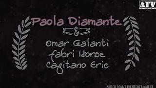 Group fun with Paola Diamante a bitch experienced dark haired tattooed woman takes it in both holes from a big cock