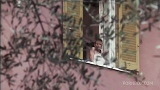 FUCKS IN THE GARDEN WITH HIS FRIEND WHILE SISTER WATCHES THEM FROM THE WINDOW