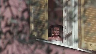 FUCKS IN THE GARDEN WITH HIS FRIEND WHILE SISTER WATCHES THEM FROM THE WINDOW