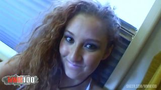 Young redhead Lola Bella gets her ass fucked for a few tickets in the camper van - remastered