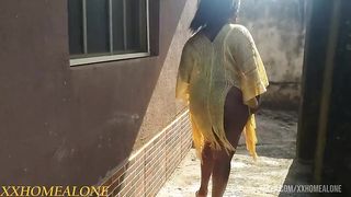 Naughty neighbors get caught having sex within the compound while there is no one at home