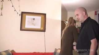 Blonde hot girl giving an amazing blowjob